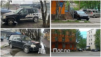 Роман Пономарев: автомобиль, незаконно находящийся на озелененной территории в районе домов № 18 и № 20, убран
