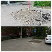 Территорию у дома 9а по улице Книповича привели в порядок - остатки старого асфальта со двора полностью вывезли